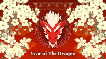 Year of The Dragon Greeting Template for Twitter Post