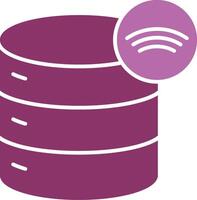 Wireless Database Glyph Two Colour Icon vector