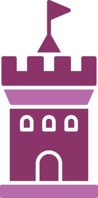 Castle Glyph Two Colour Icon