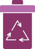 Recycle Bin Glyph Two Colour Icon vector