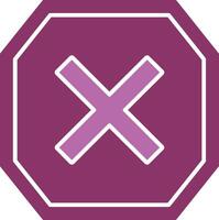 Cross Glyph Two Colour Icon vector