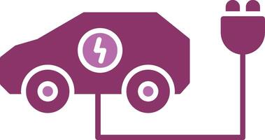 Electric Car Glyph Two Colour Icon vector