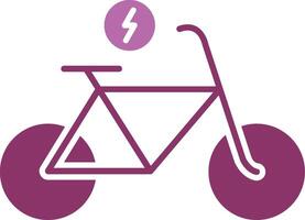 Electric Bicycle Glyph Two Colour Icon vector