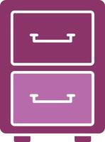 Filling Cabinet Glyph Two Colour Icon vector