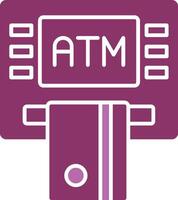 Atm Machine Glyph Two Colour Icon vector