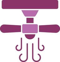 Ceiling Fan Glyph Two Colour Icon vector