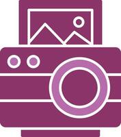 Photo Glyph Two Colour Icon vector