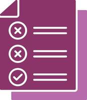 Check List Glyph Two Colour Icon vector
