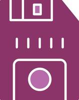 Floppy Disk Glyph Two Colour Icon vector