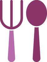 Fork Spoon Glyph Two Colour Icon vector