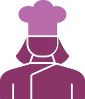 Lady Chef Glyph Two Colour Icon vector
