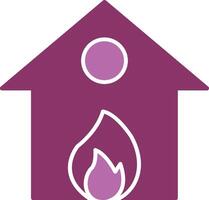 Burning House Glyph Two Colour Icon vector