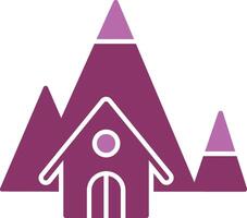 Mountain House Glyph Two Colour Icon vector