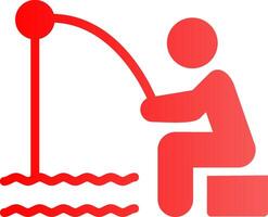 Shore Fishing Creative Icon Design vector