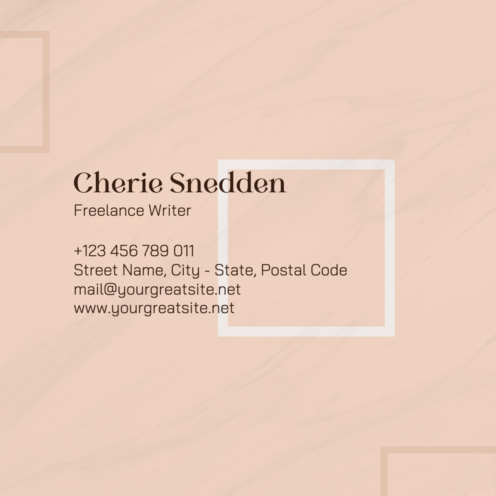 Peach Business Card Square