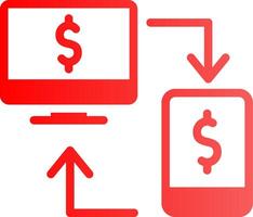 Glyph red Gradient Design vector