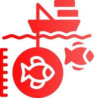 profundo mar pescar creativo icono diseño vector