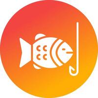 Hooked Fish Creative Icon Design vector