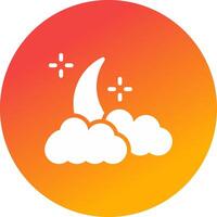 Cloudy Night Creative Icon Design vector