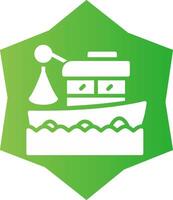 Fishing Boat Creative Icon Design vector