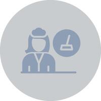 Female Cleaner Creative Icon Design vector