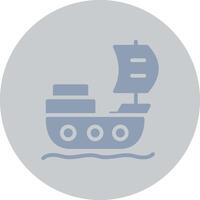 Pirate Ship Creative Icon Design vector