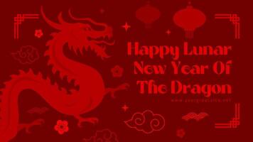 Happy Lunar New Year of The Dragon Greeting Template for Twitter Post