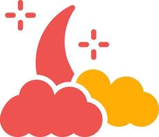 Cloudy Night Creative Icon Design vector