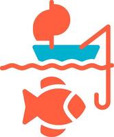 Kayak Fishing Creative Icon Design vector