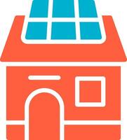 Solar House Creative Icon Design vector