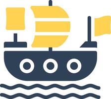 Pirates Ship Creative Icon Design vector