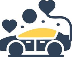 diseño de icono creativo de coche de boda vector