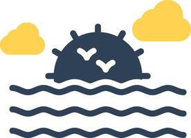 Sea Landscape Creative Icon Design vector