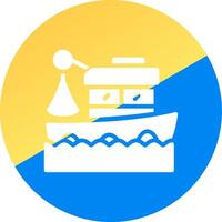 Fishing Boat Creative Icon Design vector