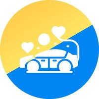 diseño de icono creativo de coche de boda vector