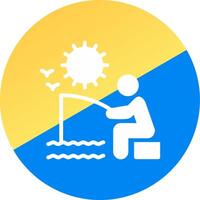 Summer Fishing Creative Icon Design vector