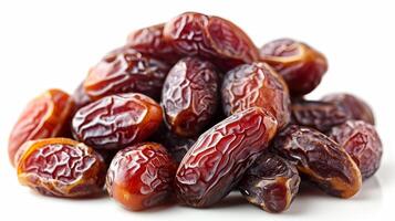 AI generated View of Delicious fresh Fruit Dry dates on a white background photo