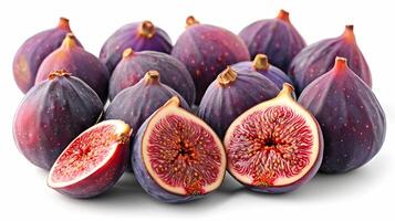 AI generated View of Delicious fresh Fruit Fig on a white background photo