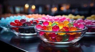 AI generated Tari with sugar in a bowl is sweet dish of different colors which is very tasty photo