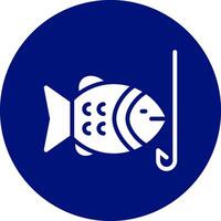 Hooked Fish Creative Icon Design vector