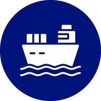 Cargo Ship Creative Icon Design vector