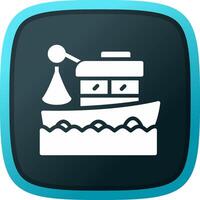 Fishing Boat Creative Icon Design vector