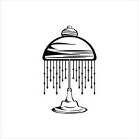 Graphic vector illustration of elegant logo design for decorative lamps or bedside lamps