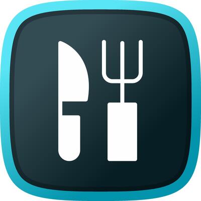 Fork and Knife Creative Icon Design