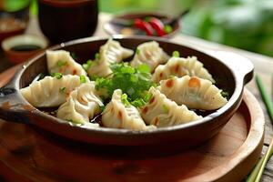 AI generated Chinese traditional food dumplings. Asian cuisine photo