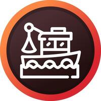 Fishing Boat Creative Icon Design vector