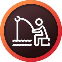 Shore Fishing Creative Icon Design vector