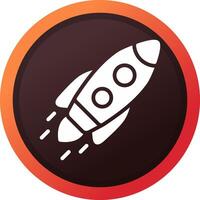 Inclined Rocket Creative Icon Design vector