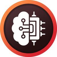 Brain Circuit Creative Icon Design vector