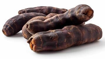 AI generated View of Delicious fresh Fruit Tamarind on a white background photo